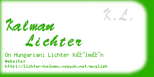 kalman lichter business card